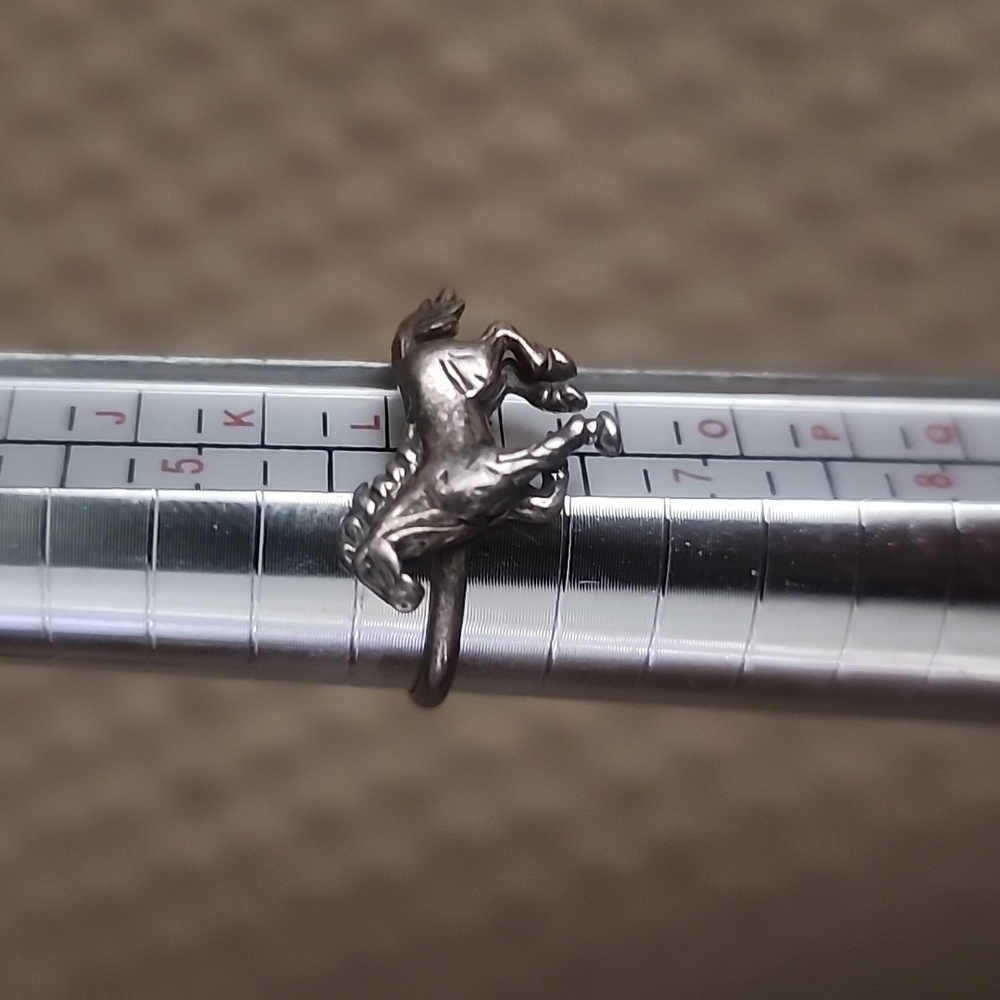 Silver horse ring size 6